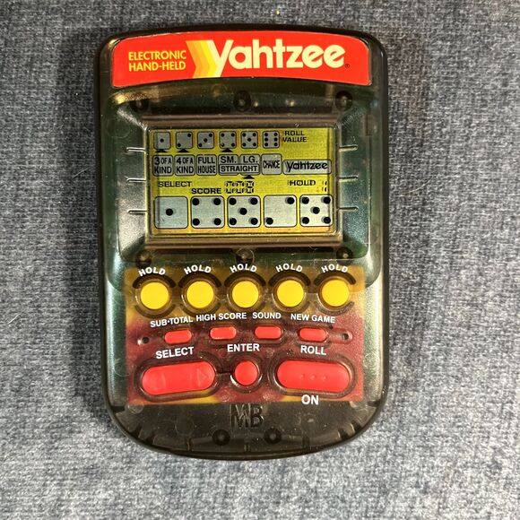 Milton Bradley Other - 1995 Electronic Hand Held Vintage Yahtzee Game Milton Bradley Tested Work